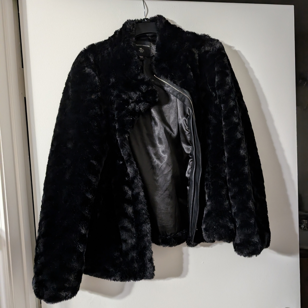 Women's Black Faux Fur Coat